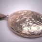 Antique Enamel Butterfly Locket Pendant Necklace Vintage Art Deco Floral 1950