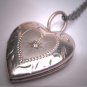 Antique Diamond Gold Locket Heart Victorian Art Deco Silver 1950