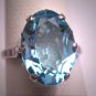 Antique Aquamarine Ring Wedding Vintage Art Deco Fleur de Lis Crown Filigree c1920