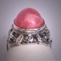 Antique Pink Rhodochrosite Ring Victorian Renaissance Revival c.1900