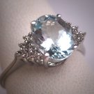 Vintage Aquamarine Wedding Ring Diamond Art Deco