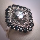 Vintage Aquamarine Sapphire Ring Wedding Art Deco Style Filigree
