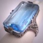 Antique Light Sapphire French Paste Ring Edwardian Art Deco Retro 1920