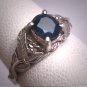 Antique Vintage Sapphire Ring Floral Retro Art Deco Wedding Engagement 1950