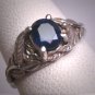 Antique Vintage Sapphire Ring Floral Retro Art Deco Wedding Engagement 1950