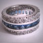 Antique Sapphire Wedding Ring Band Eternity Vintage Art Deco 1950