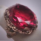 Antique Ruby Ring Vintage Victorian Art Deco Wedding 1930 Handmade Floral 14K Gold