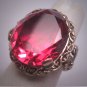 Antique Ruby Ring Vintage Victorian Art Deco Wedding 1930 Handmade Floral 14K Gold