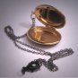 Estate Vintage Enamel Locket Pendant Necklace Floral Michaela Frey Victorian Art Nouveau