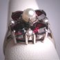 Antique Style Garnet Pearl Ring Wedding Victorian Retro Deco