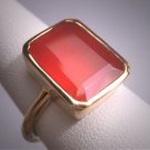 Vintage Carnelian Ring Georgian Style Etruscan Revival Gold Victorian