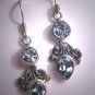 Vintage Georgian Victorian Revival Blue Topaz Earrings
