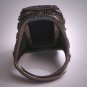 Antique Carved Lapis Ring Vintage Art Deco Chinese circa 1920