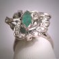 Antique Emerald Diamond Ring Vintage Art Deco Wedding Palladium 1930