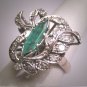 Antique Emerald Diamond Ring Vintage Art Deco Wedding Palladium 1930