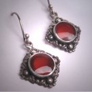 Vintage Carnelian Earrings Floral Victorian Georgian Style