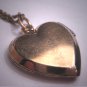 Antique Victorian Gold Heart Locket Necklace Vintage Floral Chain 1920