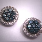 Vintage White and Blue Diamond Earrings Classic Art Deco Inspired Estate