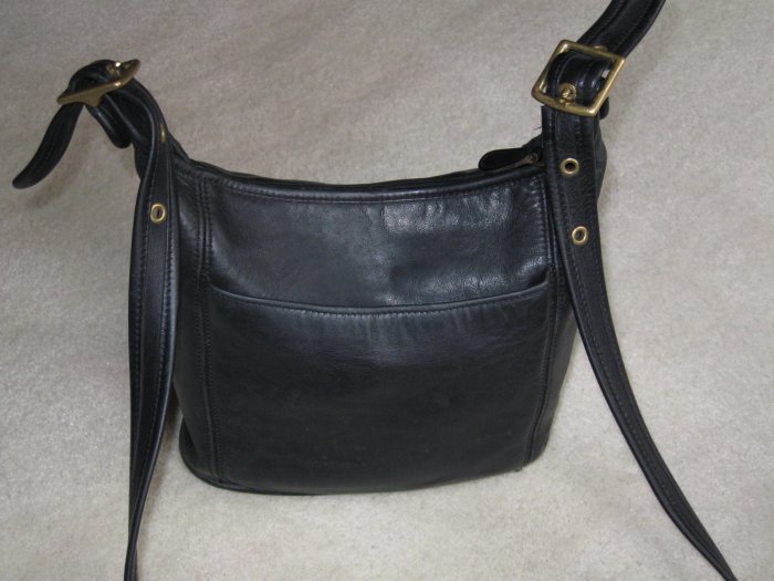 Authentic Coach Black Leather Bucket Style Handbag