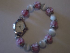 Pretty in Pink Beaded Watch