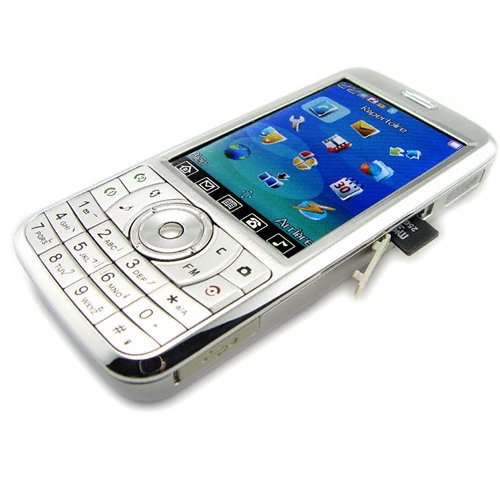 Quad Band Touchscreen Cell Phone Large Display Silver Edition