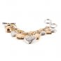 A26 - TWO TONE MULTI HEARTS BRACELET/