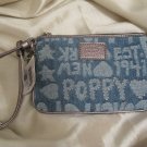 BRAND NEW Coach Poppy Denim Wordblock Wristlet Purse - Style #45520