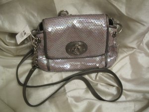 BRAND NEW Coach Audrey Flap Sequin Crossbody - Grey Style #45406