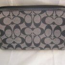 COACH Brand New Heritage Stripe Signature Medium Leather Cosmetic Case