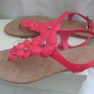 Coach Poppy Pink flower Flats Sandals - Size 9.5