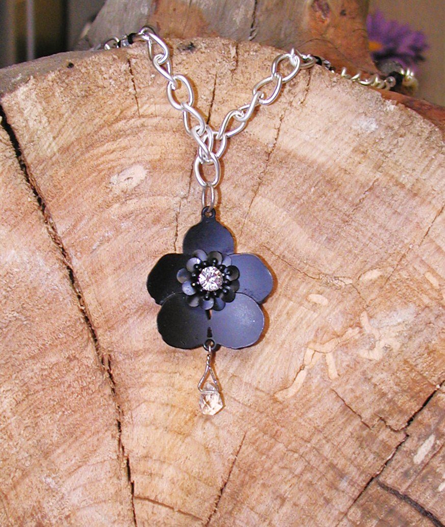 Black Buttercup - Long Necklace