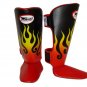 Twins Fancy Shin guards100% genuine leather FSG-7 (Fire Flame)