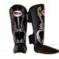 Twins Fancy Shin guards100% genuine leather FSG-10 (BLACK THAI ART)