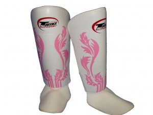 Twins Fancy Shin guards100% genuine leather FSG-11 (PINK FLOWER)