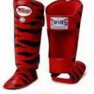 Twins Fancy Shin guards100% genuine leather FSG-2 (TIGER) MADE TO ORDER