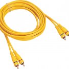 GSI GNA3 - 3 ft. RCA 2 Channel Spiral Shielded Audio Cable, Gold Plated RCA Connector