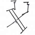 Pyle PKS60 - Two Tier Double X Braced Heavy-Duty DJ Coffin / Keyboard Stand
