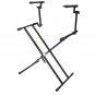 Pyle PKS60 - Two Tier Double X Braced Heavy-Duty DJ Coffin / Keyboard Stand