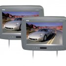 Pyle PL102PHRG - Pair of Adjustable Headrests w/ Built-In 10.2'' TFT Monitor & IR Transmitter (Grey 