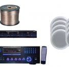 Pyle PLKTHT1 - 8 Speaker 1000 Watt AM/FM CD/DVD/MP3/USB Receiver w/wiring Home Speaker Package