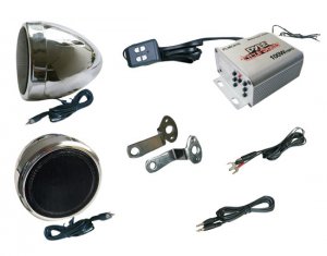 Pyle PLMCA10 - 100 Watts Motorcycle/ATV/Snowmobile Mount MP3/Ipod Amplifier with Dual handle-bar Mou