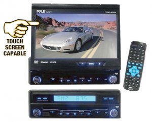 Pyle PLTS72 - 7'' Motorized Touch Screen TFT/LCD Monitor with DVD/CD/MP3 Player/AM/FM/SD-USB