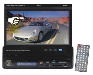 Pyle PLTS72U - 7'' Single DIN In-Dash Motorized Touch Screen TFT/LCD Monitor w/ DVD/CD/MP3/MP4/USB/S