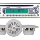 Pyle PLCD6MRKT - Waterproof Marine AM/FM/CD Player Receiver W/ 4 X 5.25'' Speakers & Splash Proof Ra
