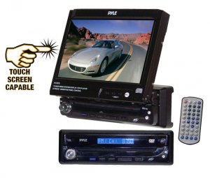 PYLE PLTS75 - Pyle-View Series Touch Screen 7'' Motorized TFT/ LCD Monitor w DVD/ CD/ MP3 Player & A