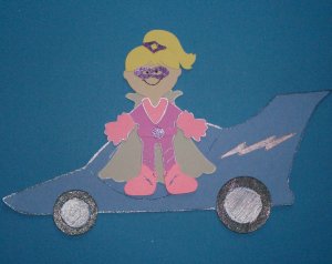 3" Customized Super Hero Girl and Car