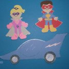 3" Customized Super Hero Boy and Girl with Car