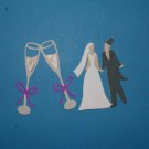3" Bride , Groom and Champaign Glasses