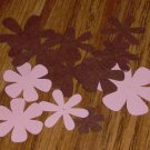 Pink and Brown Flower Die Cuts - 40 pcs