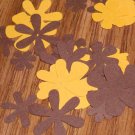 Gold and Brown Flower Die Cuts - 40 pcs